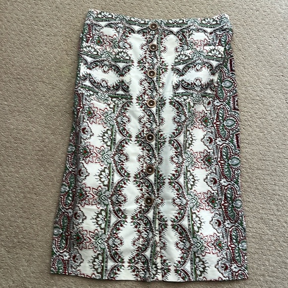 Mauve by Anthropologie button front cotton skirt. 2 front patch pockets. - Picture 1 of 6